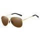 Men's Classic Flat Top Aviator Metal Polarized Sunglasses with Spring Hinges 1097