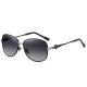Women's Two Toned Metal Oval Gradient Polarized Sunglasses with Flower Decoration 1424