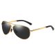 Men's Sporty Oval Aviator Wrap Metal Polarized Sunglasses with Spring Hinges 1548