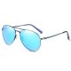 Unisex Stainless Steel Flat Top Aviator Polarized Sunglasses with Spring Hinges 1790