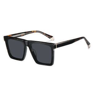 Unisex Acetate Oversized Flat-top Square Fashion Polarized Sunglasses Flat Lenses 4404