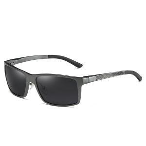 Men's Aluminum Rectangle Wrap-Around Sport Polarized Sunglasses 5089