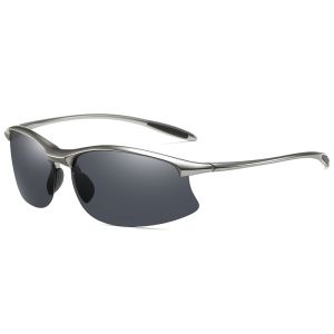 Men‘s Ultra Light TR-90 Semi-Rimless Sport Wrap Polarized Sunglasses 2468