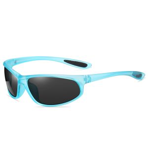 Men's Plastic Full Frame Wrap-around Curved Sports Polarized Sunglasses 2077
