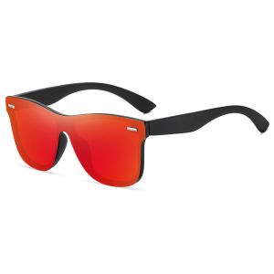 Men's Rimless Mono Lens Metal Rivets Horn Rimmed Polarized Sunglasses 2091