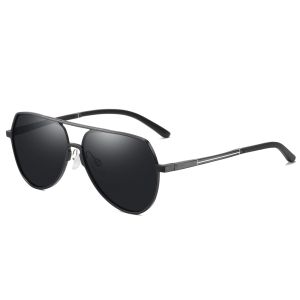 Men's Aluminum Flat Top Oversized Aviator Polarized Sunglasses Teardrop Shaped Lens 5068