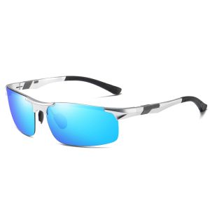 Men's Aluminum Lightweight Semi-rimless Sports Wrap Polarized Sunglasses 5932