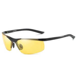 Men's Aluminium Lightweight Half-frame Sports Wrap Polarized Sunglasses 5204