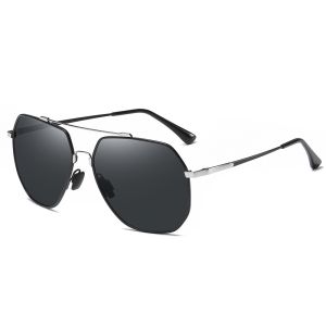 Men's Flexible Memory Metal Oversized Geometric Aviator Polarized Sunglasses 6492